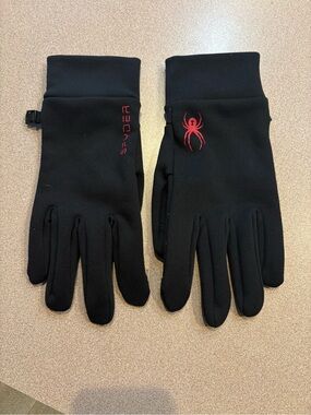Spyder Men’s Black Gloves with Red Spider Logo